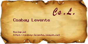 Csabay Levente névjegykártya
